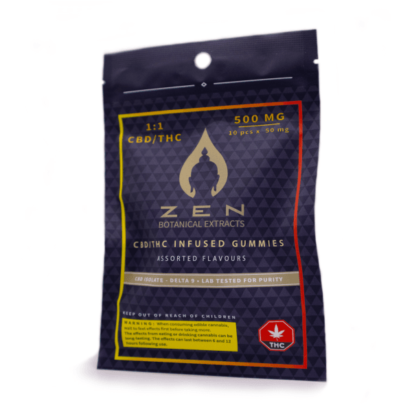 Zen 500mg 1:1 THC/CBD Gummies